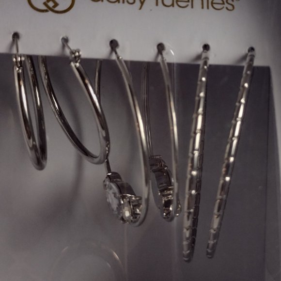 Daisy Fuentes Jewelry Daisey Fuentes Silver Hoop Earrings Set Of 3